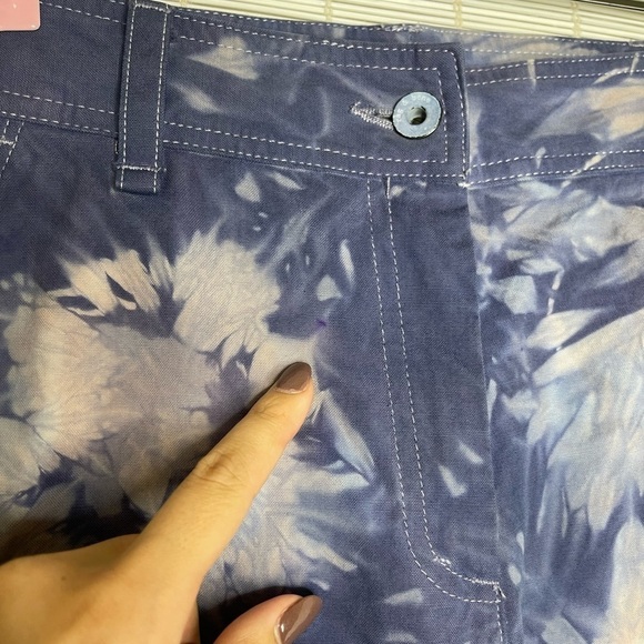 Rag & Bone Purple Tie Dye Cropped Pants Vibrant Purple Size 4 - Picture 3 of 10